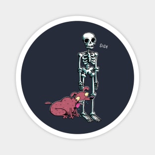 The Skeleton and the dog Magnet